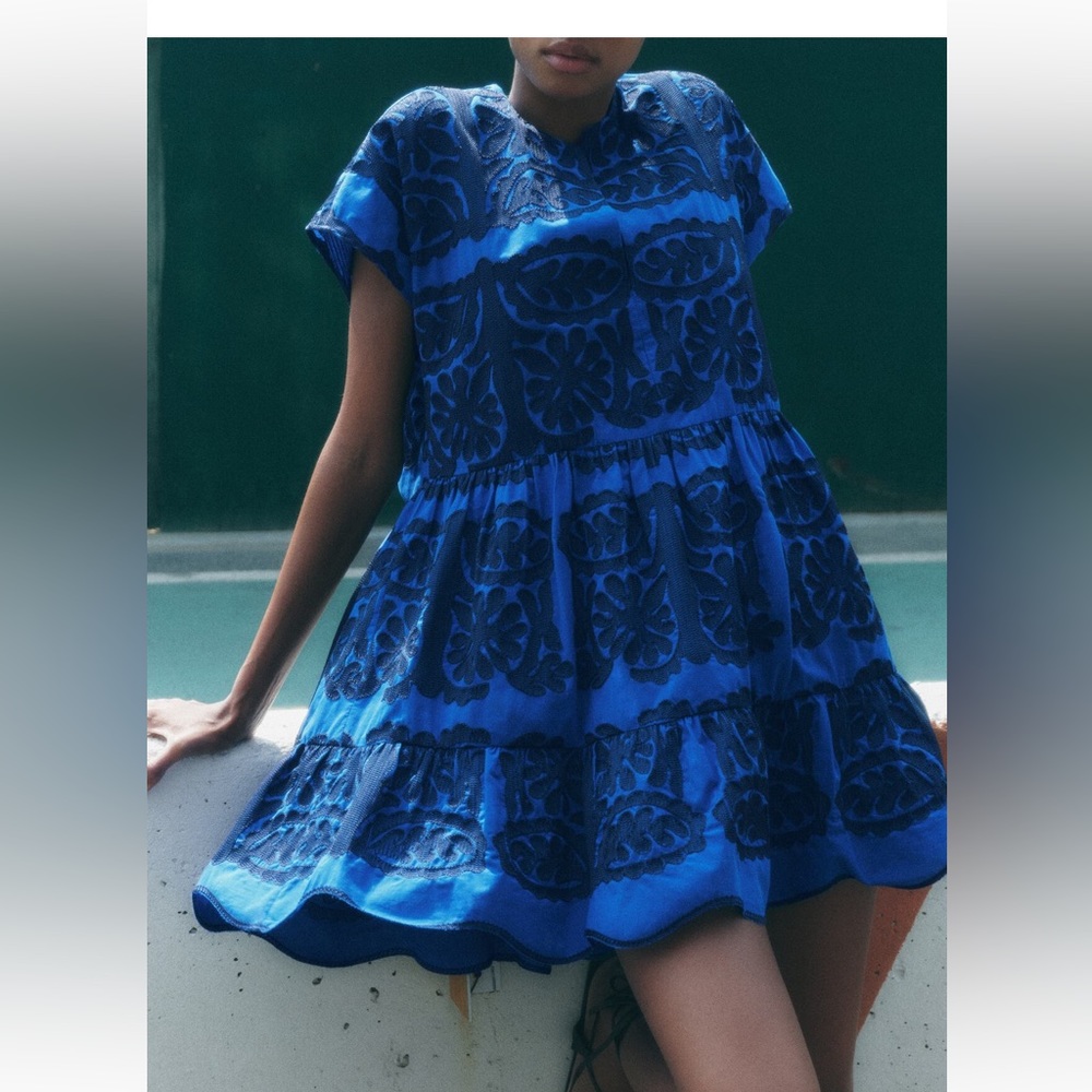 Zara short embroidered dress
